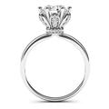 THELANDA 14k White Gold Romantic Flower Style 6-Prong Set 2.0 CT Simulated Diamond or Moissanite Engagement Ring, Gold White Gold Genuine Moissanite Moissanite 14k gold, Moissanite