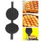 Waffle Panini Maker,Kitchen Nonstick Egg Bubble Baking Mold Plate Waffle Maker Pan Tool for Home Commercial Use(Stainless Steel, Wood)