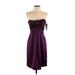 Nicole Miller Collection Cocktail Dress - Party Strapless Sleeveless: Purple Print Dresses - New - Women's Size 2