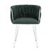 Mercer41 Tremell Tufted Boucle Fabric Back Arm Chair Dining Chair Wood/Upholstered in Green | 28.74 H x 21.26 W x 20.47 D in | Wayfair