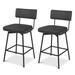 George Oliver Kemarius 27.5" Swivel Bar Stools Counter Height Upholstered/Metal in Gray | 38.9 H x 17.9 W x 17.9 D in | Wayfair