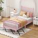 Charlton Home® Deatrice Slat Bed Wood in Pink | 44.9 H x 40.7 W x 80 D in | Wayfair 6464F8DF83EE4671A98CC749F26E6679
