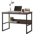 17 Stories Vontina 42" W Rectangle Writing Desk Wood/Metal in Black/Brown/Gray | 30 H x 42 W x 23.5 D in | Wayfair 80FE6FC0A21F40FAA0FA062A7FA79951