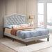 House of Hampton® Jesten Queen Tufted Upholstered Platform Bed Frame w/ Headboard Upholstered in Gray | 42.59 H x 83.89 W x 69.38 D in | Wayfair