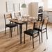 17 Stories Venancio Rectangular 43" L x 27" W Dining Set Wood/Metal in Black/Brown/Gray | 29 H in | Wayfair D3D80FC0D38C484C8D3EEF104F99F151