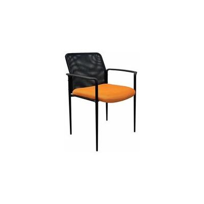 Mesh Stacking Chair in Black Back with Orange Seat