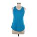 Fila Sport Active Tank Top: Blue Solid Activewear - Women's Size Medium