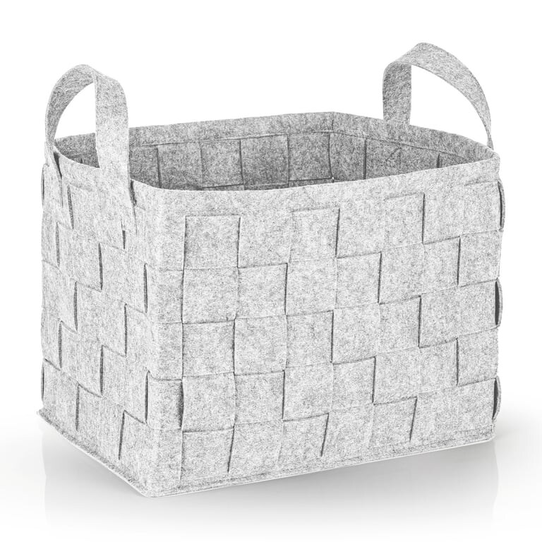 N8WERK Filz-Aufbewahrungstasche L – 40 x 30 x 30 cm – Hellgrau