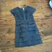 J. Crew Dresses | J.Crew Gray Tiered Ruffle Carly Dress 3/4 Button Front 10 | Color: Black/Gray | Size: 2