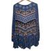 Free People Dresses | Free People | Long Sleeve Ruffle Skirt Smooth Talker Mini Tunic Dress | Size S | Color: Blue | Size: S