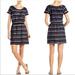 Anthropologie Dresses | Lucky Brand Small Striped Dress Black Blue Mini Short Sleeve Boho Anthropologie | Color: Black/Blue | Size: S