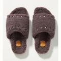 Anthropologie Shoes | Amethyst Purple Fuzzy Sherpa Slide Slippers With Studded Detail | Color: Purple | Size: 7