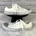 Converse Shoes | Converse Chuck Taylor Allstar White With Silver Glitter Canvas Sneakers | Color: Silver/White | Size: 9