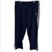 Adidas Pants | Adidas Men's Navy 3 Stripe Track Pants Pockets Zip Legs Mesh Lined Size Xl | Color: Blue/White | Size: Xl
