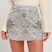 Free People Skirts | Free People/ Bright Lights Velvet Miniskirt Velvet | Color: Gray/White | Size: 4