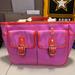 Coach Bags | Coach Hamptons Pink Canvas & Orange-Red Leather Tote Bag | Color: Pink/Red | Size: Os