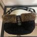 Coach Bags | Coach Black Quilted Rabbit Fur Trim Shoulder Bag | Color: Black/Brown | Size: Os