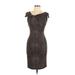 Roberto Cavalli Casual Dress - Sheath: Brown Jacquard Dresses - Women's Size 44