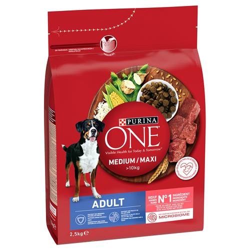 2x 2,5kg PURINA ONE Medium/Maxi Adult Rind & Reis Hundefutter trocken