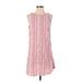 Universal Thread Casual Dress - Mini High Neck Sleeveless: Pink Plaid Dresses - Women's Size Small