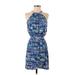 Cynthia Rowley TJX Casual Dress - Mini Crew Neck Sleeveless: Blue Dresses - Women's Size X-Small