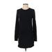 Athleta Casual Dress - Mini Crew Neck Long sleeves: Black Solid Dresses - Women's Size X-Small