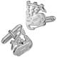 Cufflinks in Sterling Silver with Scottish Bagpipes in Open Design