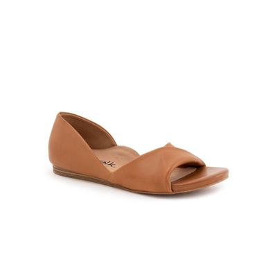 Wide Width Women's Cypress Flat Sandal by SoftWalk in Luggage (Size 10 1/2 W)