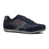 Sneaker GEOX "U WELLS C", Herren, Gr. 44, blau (navy, weinrot), Veloursleder, Synthetik, Textil, casual, Schuhe, Casual Schuh, Schnürschuh mit Logoverzierung