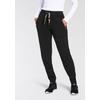 Jogginghose KANGAROOS, Damen, Gr. 36 (S), N-Gr, schwarz, Sweatware, Obermaterial: 95% Baumwolle, 5% Elasthan, bedruckt, unifarben, casual, bequem knöchellang, Hosen, mit Zippertaschen und Logo Band