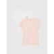 T-Shirt CALVIN KLEIN JEANS "2-PACK SLIM MONOGRAM TOP" Gr. 6 (116), rosa (weiß, rosa) Mädchen Shirts T-Shirts