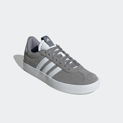 Sneaker ADIDAS SPORTSWEAR "VL COURT 3.0", Gr. 42, grau (grau three, cloud weiß, cloud weiß), Leder, Synthetik, sportlich