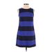 Banana Republic Casual Dress - Shift High Neck Sleeveless: Blue Print Dresses - Women's Size 0 Petite