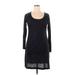 Nally & Millie Casual Dress - Sheath Scoop Neck 3/4 sleeves: Black Print Dresses - Women's Size X-Large