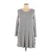 AGB Casual Dress - Sweater Dress: Gray Marled Dresses - New - Women's Size X-Large