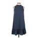 Ann Taylor LOFT Casual Dress - A-Line: Blue Solid Dresses - Women's Size 0