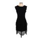 As U Wish Casual Dress - Bodycon Crew Neck Sleeveless: Black Solid Dresses - Women's Size Small