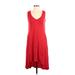 Bordeaux Casual Dress - High/Low: Red Dresses - Women's Size X-Small