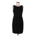 Ann Taylor LOFT Casual Dress - Sheath Scoop Neck Sleeveless: Black Dresses - Women's Size Medium
