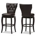 Skyline Decor Baxton Studio Leonice Modern & Contemporary White Faux Leather Upholstered Button-Tufted 29-Inch Swivel Bar Stool Set Of 2 | Wayfair