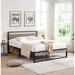 GZMWON Metal Bed Metal in Black/Brown | 81.61 H x 60.35 W x 37.11 D in | Wayfair NIUNIUW160969417