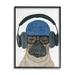 Stupell Industries Az-200-Framed Pug In Headphones Print Canvas in Blue | 30 H x 24 W x 1.5 D in | Wayfair az-200_fr_24x30