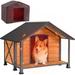 Tucker Murphy Pet™ Edoarda Wood Dog House Wood House in Brown | 31.5 H x 40.59 W x 34.25 D in | Wayfair C12F9C6E94F54221A0E6217E21CA7666