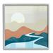 Stupell Industries Abstract Stream Landscape On Wood Graphic Art Wood in Blue/Brown | 24 H x 24 W in | Wayfair ay-190_gff_24x24