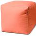 Latitude Run® 17" Cool Neutral Ivory Solid Color Indoor Outdoor Pouf Ottoman Polyester in Orange | 17 H x 17 W x 17 D in | Wayfair