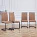 Latitude Run® Set of 4 Modern High Back Dining Chairs w/ C-shaped Tube Legs Upholstered/ in Black/Brown | 39.37 H x 21.26 W x 16.54 D in | Wayfair