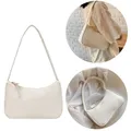 Sac à main baguette en cuir PU avec nœud pour femme sac avant-bras rétro 1PC