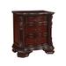 Nightstand with Three Storage Drawers Drawer Pulls Solid Wood