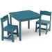 Kids Wood Table and Chair Set (2 Chairs Included) - Ideal for Arts & Crafts, Snack Time, Homeschooling, Homework & More