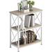 3 Tiers Storage Shelves Standing Racks Bookcase(Natural and White)